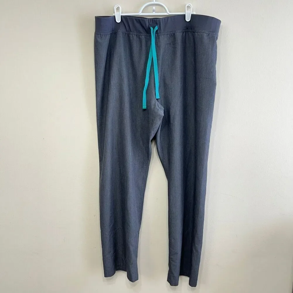 Figs High Waisted Livingston Basic Scrub Pants Gray XL Women